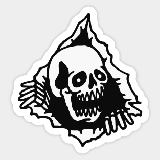 Skull Tearing up Sticker